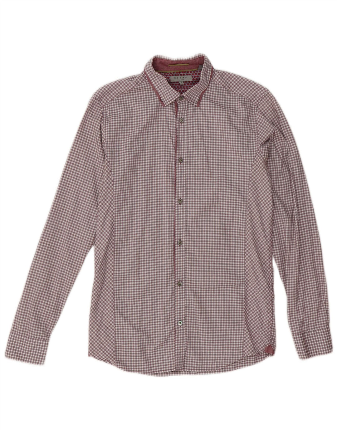 Ted Baker Herreskjorte str. 2 Lille Burgundy Gingham Cotton