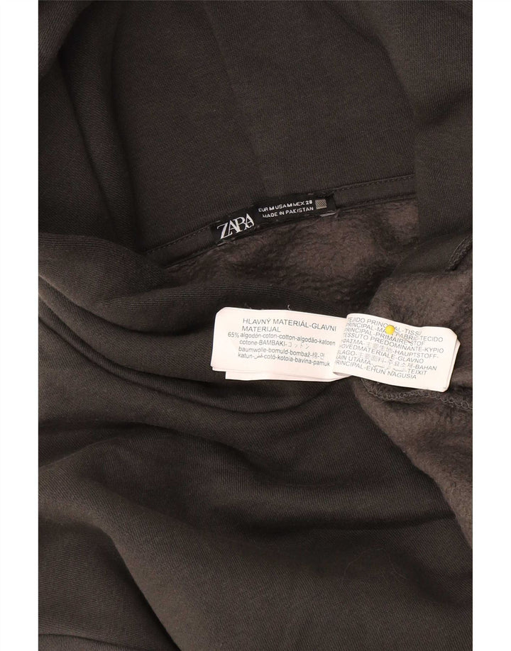Zara Dame Oversized Hoodie Jumper UK 14 Medium Grey Bomuld
