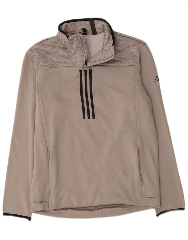 Adidas Herre Climawarm Pullover med lynlås-hals Træningsdragt Top Medium Grå Polyester