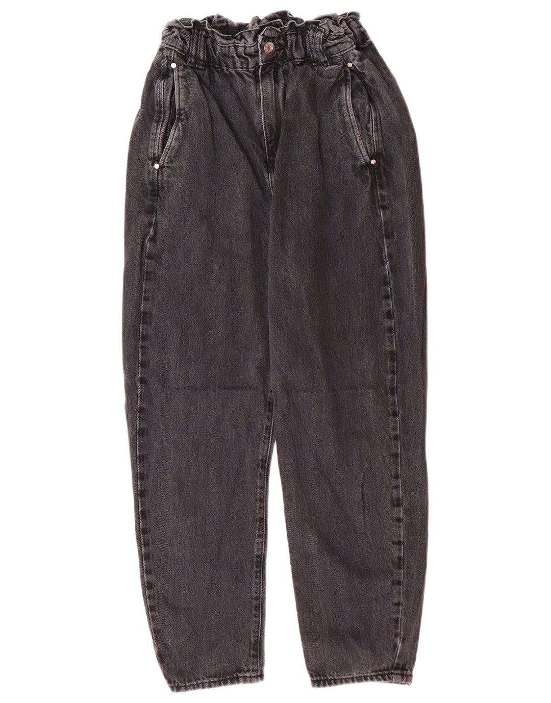 Zara Dame Højtaljede tilspidsede Jeans EU 34 2XS W24 L25 Grå Bomuld Moderne