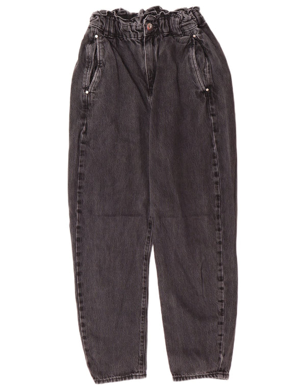 Zara Dame Højtaljede tilspidsede Jeans EU 34 2XS W24 L25 Grå Bomuld Moderne