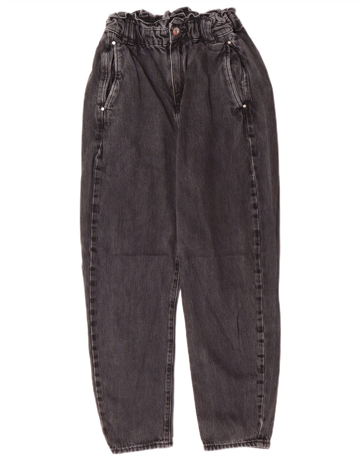 Zara Dame Højtaljede tilspidsede Jeans EU 34 2XS W24 L25 Grå Bomuld Moderne