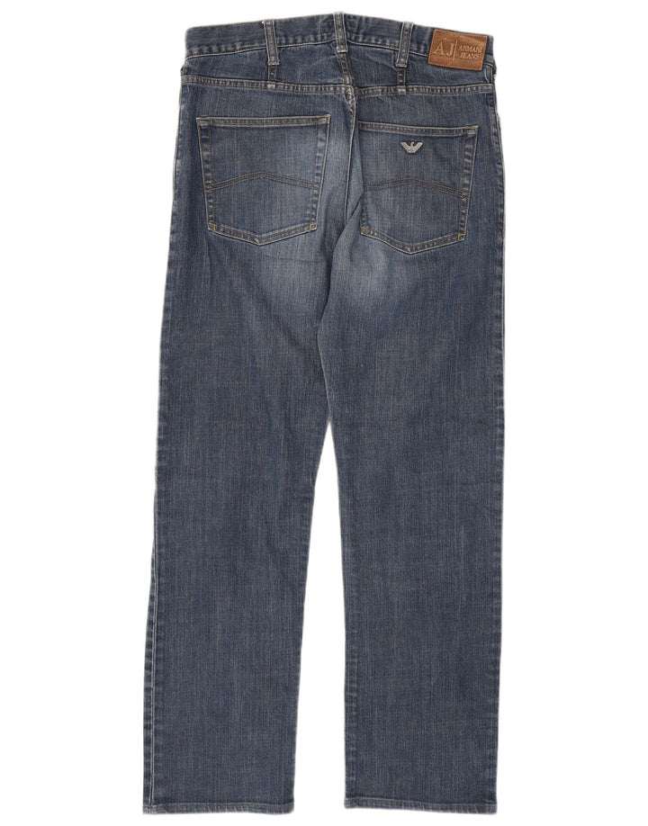 Armani Straight Jeans til mænd W32 L31 Blå Bomuld