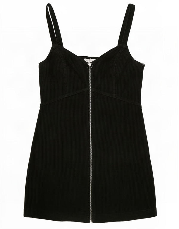 Topshop Kvinders Corduroy Slip Dress UK 12 Medium Green Bomuld