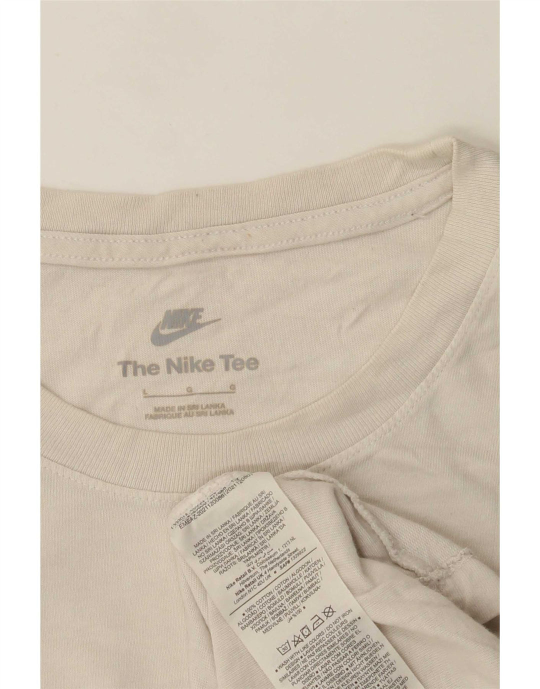 Nike T-shirt top til mænd, stor beige bomuld