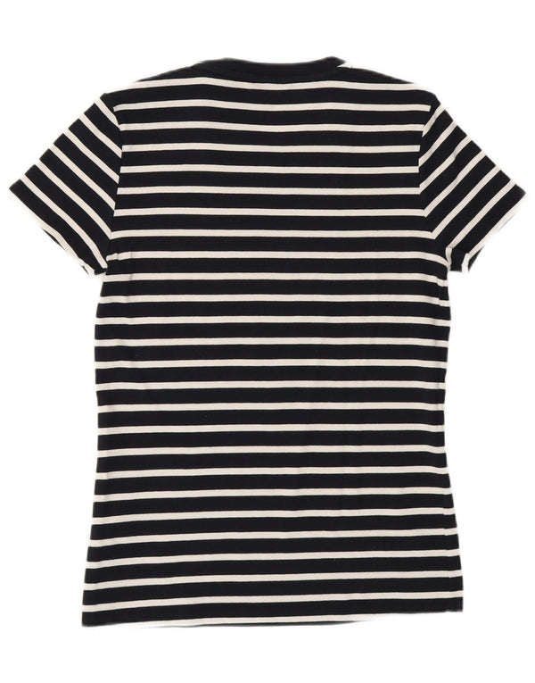 Tommy Hilfiger T-shirt top til kvinder UK 14 Stor marineblå stribet bomuld