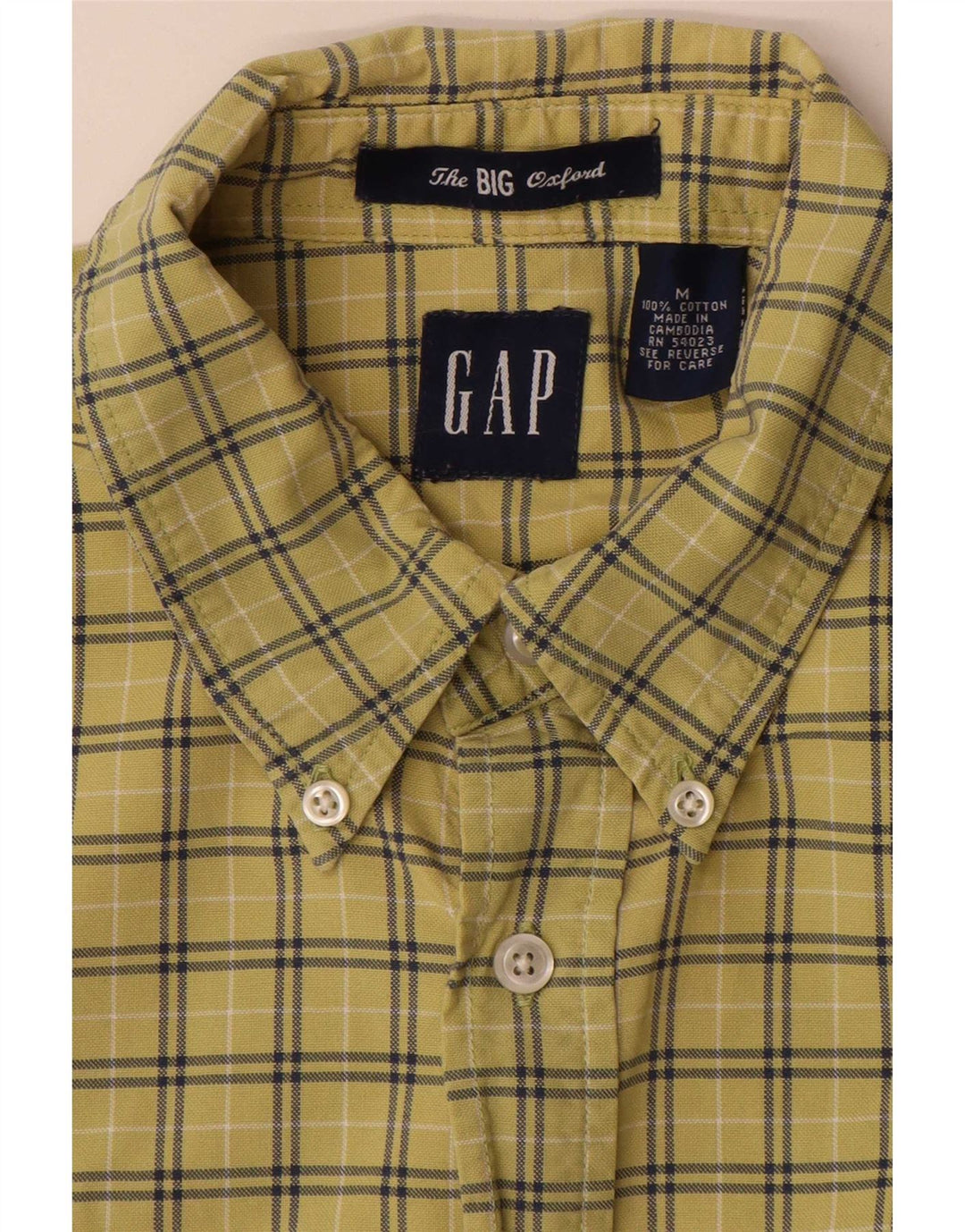 Gap Herre Loose Fit skjorte Medium gul ternet bomuld