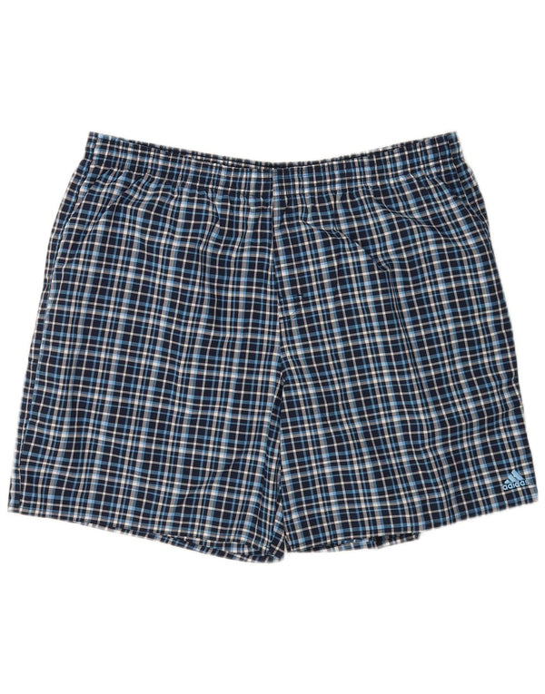 Adidas Badeshorts til mænd XL blå ternet polyester