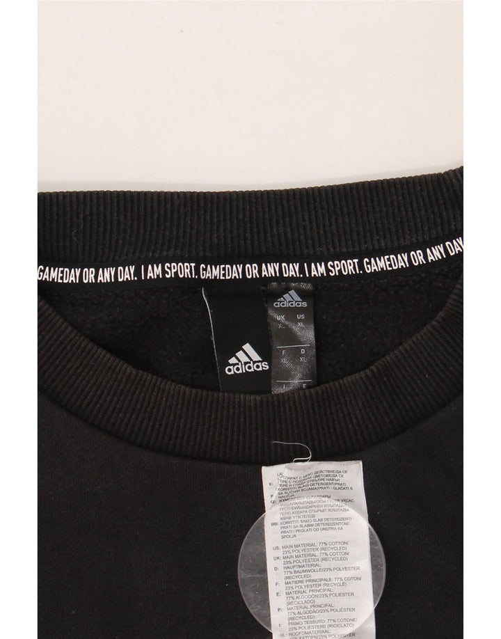 ADIDAS grafisk sweatshirt til mænd XL sort bomuld