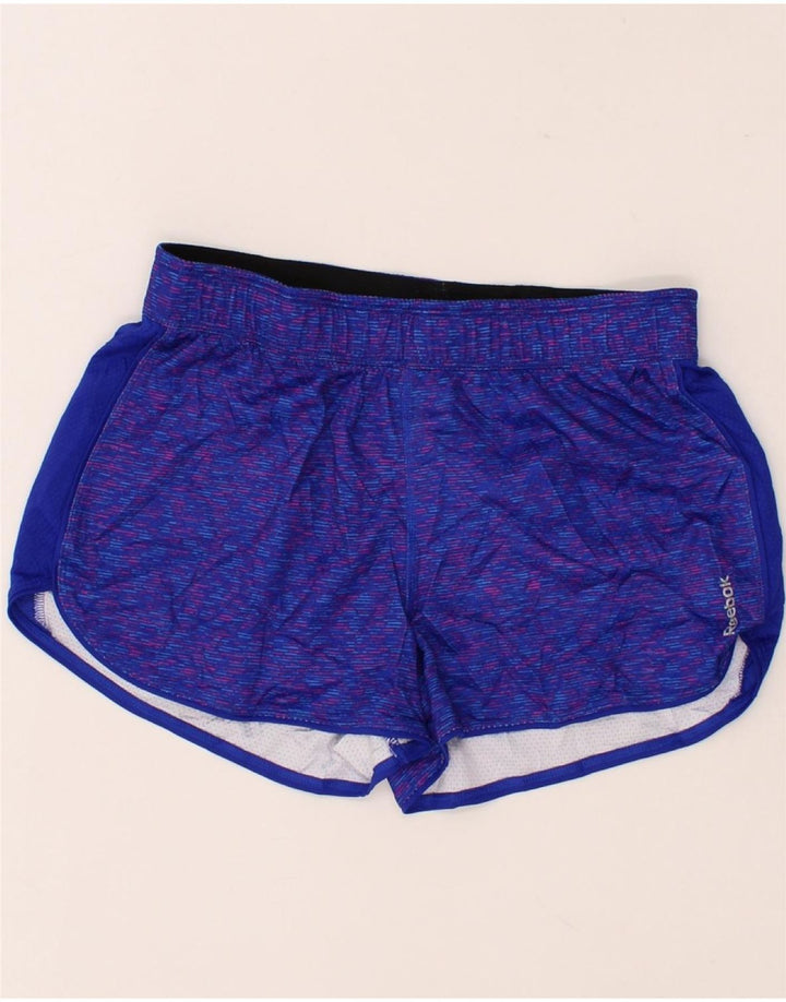 REEBOK Womens Sport Shorts UK 12 Medium Blue Polyester Vintage Reebok and Second-Hand Reebok from Messina Hembry 