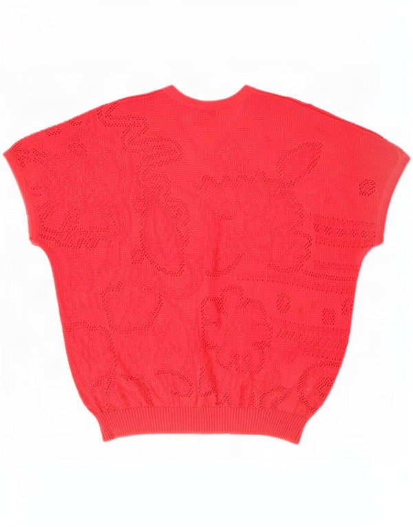 Schoeller Dame Kortærmet V-hals sweater EU 50 3XL Pink Bomuld