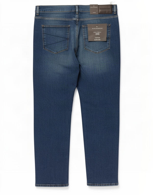 Marks & Spencer Herre Tapered Jeans W38 L29 Blå Bomuld
