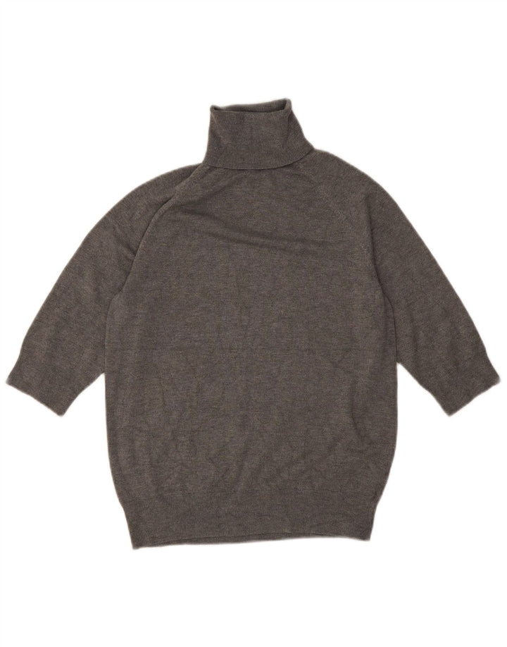 Zara Dame 3/4 ærmer rullehals sweater UK 12 mellemgrå
