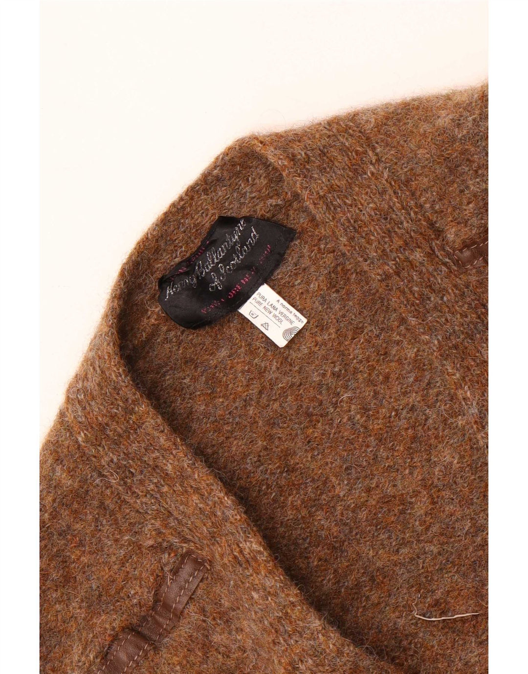 Vintage dame cardigan sweater UK 12 Medium Brown Flecked Uld