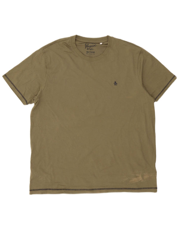 Penguin Herre T-Shirt Top 3XL Grøn Bomuld