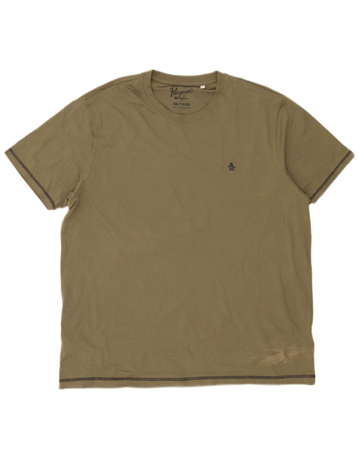 Penguin Herre T-Shirt Top 3XL Grøn Bomuld
