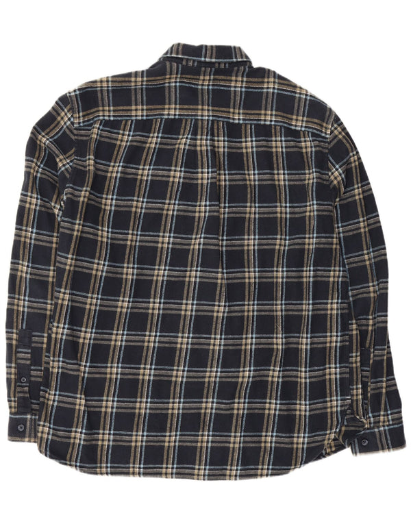 Jack Wills Herre Classic Fit Flannel Shirt XL Navy Blue Ternet Bomuld