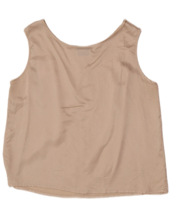Luisa Spagnoli Womens Crop Vest Top IT 42 2XL Beige Polyester