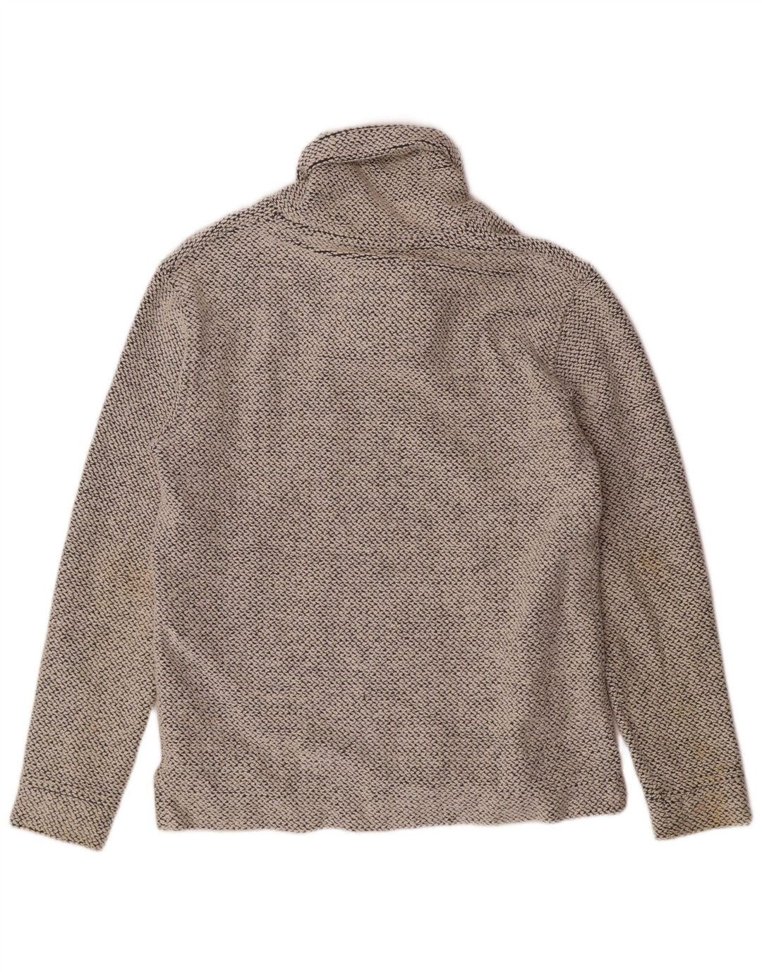 Weird Fish Herre Shawl Neck Sweatshirt Jumper Lille Beige Bomuld