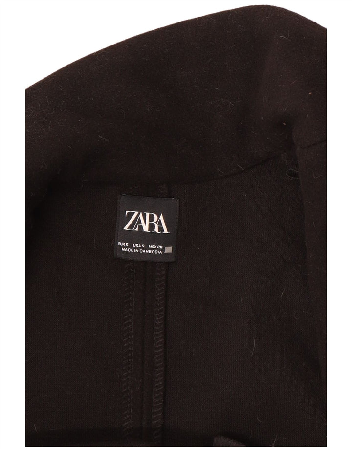 Zara Dame Overfrakke UK 10 Lille Sort