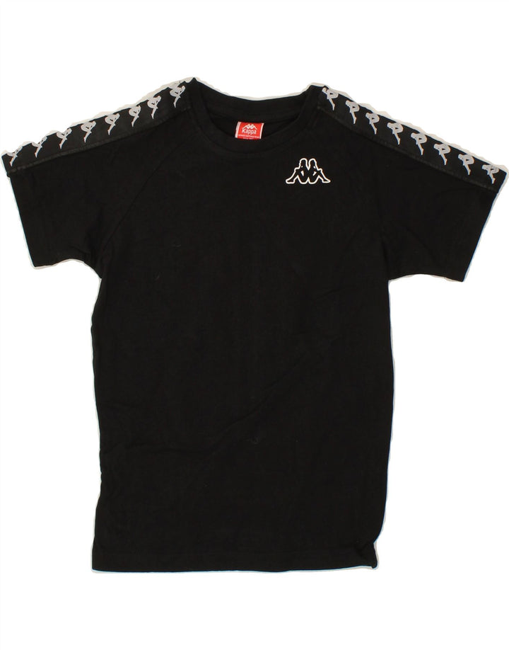 KAPPA Boys Graphic T-Shirt Top 9-10 Years Black Vintage Kappa and Second-Hand Kappa from Messina Hembry 