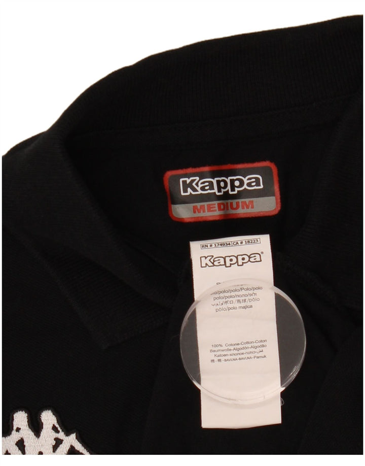 Kappa Dame Polo Shirt UK 14 Medium Sort Bomuld