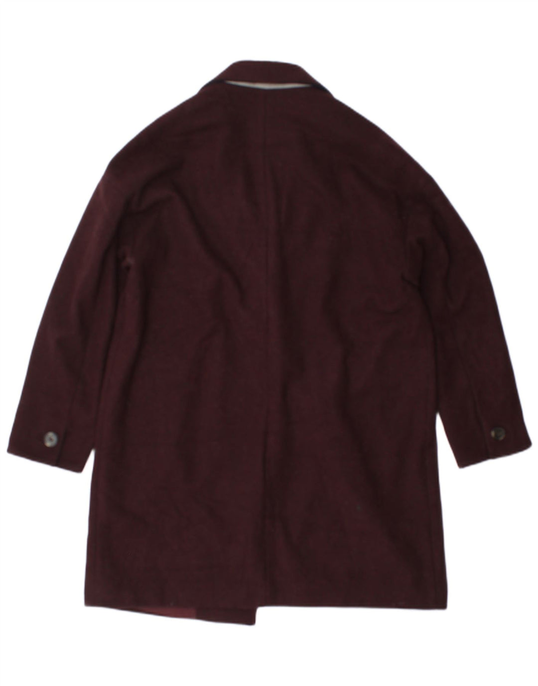 Topshop Dame Overfrakke UK 12 Medium Burgundy Polyester