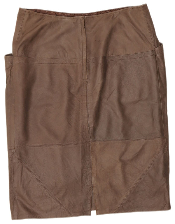 Vintage lædernederdel til kvinder W32 Large Brown