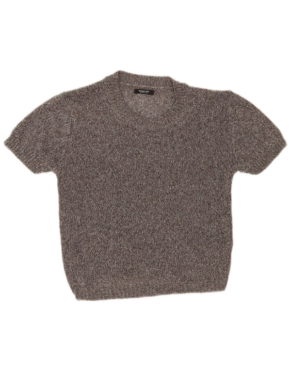 Massimo Dutti Dame Boat Neck Jumper Sweater UK 6 XS Grå Flecked