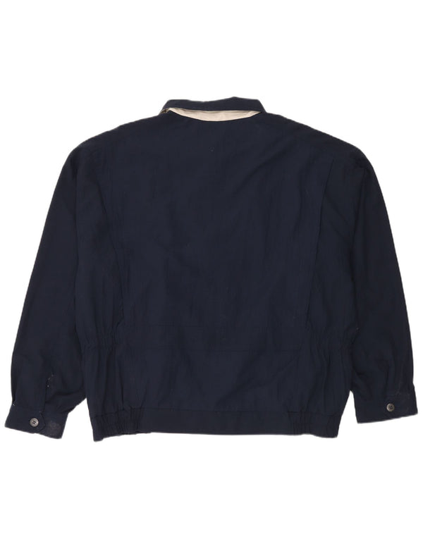 Vintage bomberjakke til mænd UK 42 XL marineblå polyester