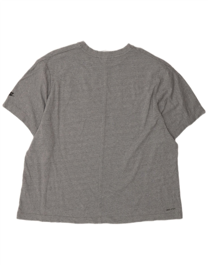 Nike Herre Dri Fit T-shirt Top 2XL Grå Bomuld