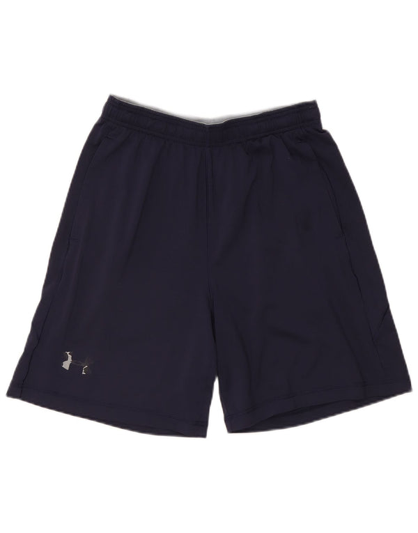 Under Armour Mens Heat Gear Sport Shorts Medium  Navy Blue Polyester