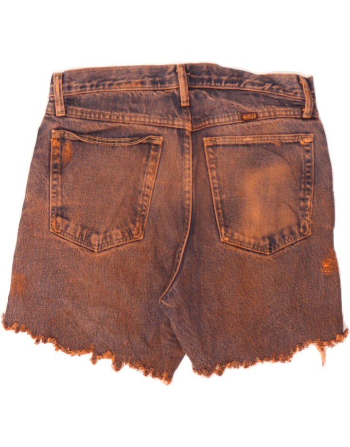 RUSTLER Womens Denim Shorts W33 Large  Orange Colourblock Cotton Vintage Rustler and Second-Hand Rustler from Messina Hembry 