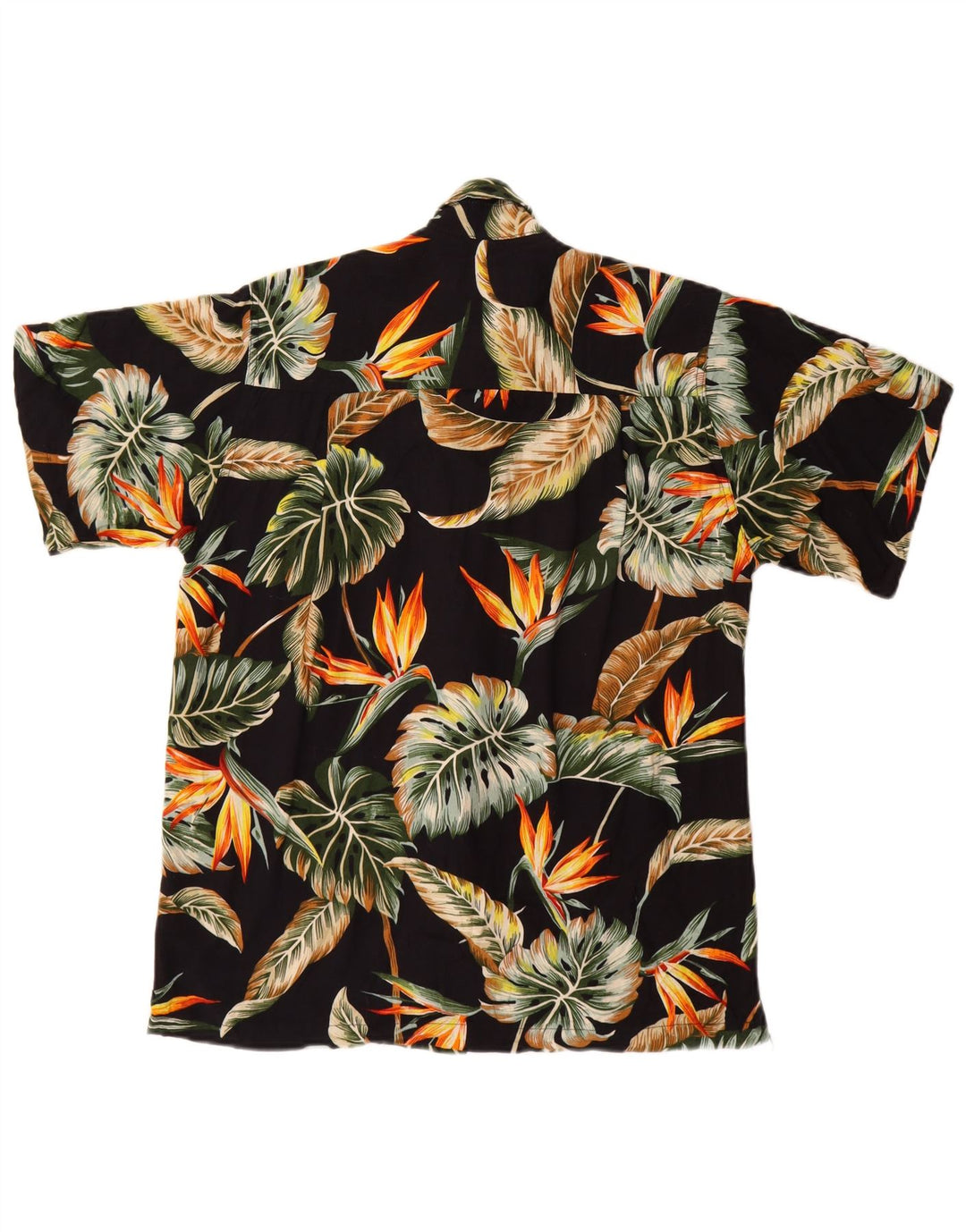KARMAKULA Kortærmet Herreskjorte Medium Sort Floral Viscose