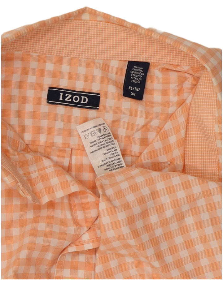 Izod Herreskjorte XL Orange Gingham Bomuld