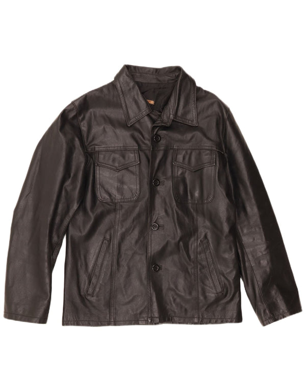Spago Herre Læderjakke UK 40 Large Sort