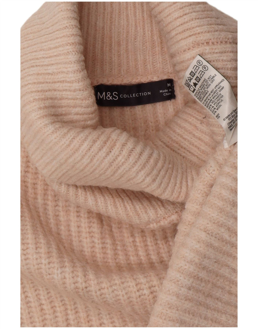 MARKS & SPENCER Dame Rullehalstrøje DK 14 Medium Pink