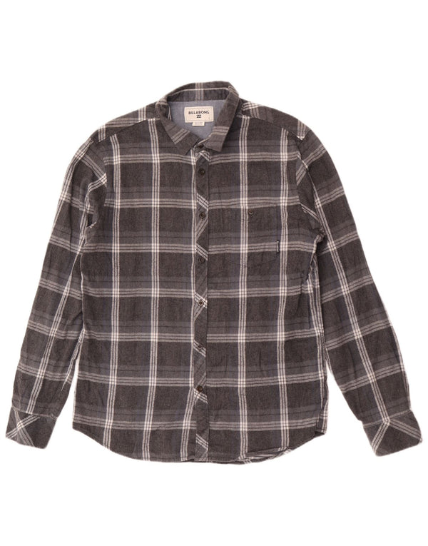 Billabong herre flannel skjorte stor grå plaid bomuld