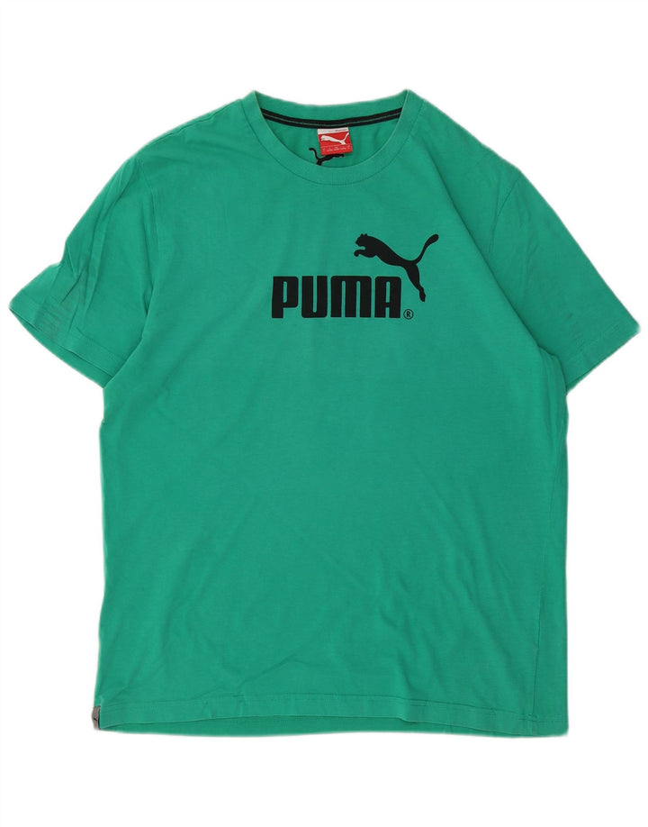 PUMA Grafisk T-shirt top til mænd Stor grøn bomuld