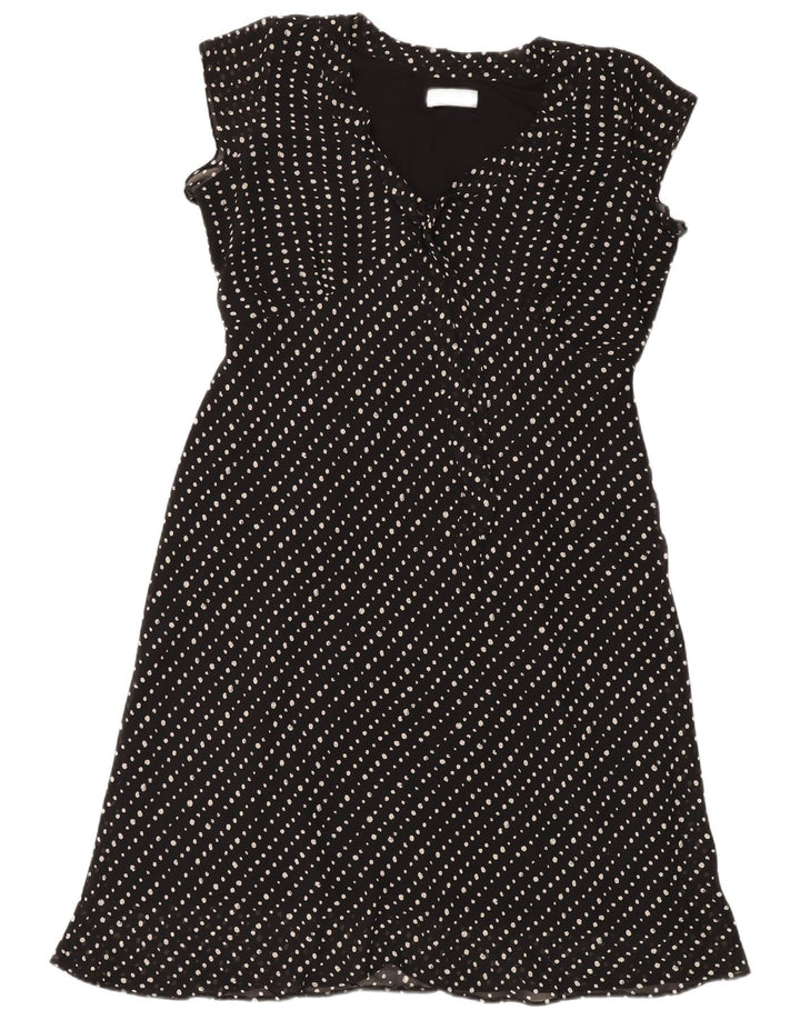 Wallis Dame A-Line Kjole UK 20 2XL Sort Plettet Polyester
