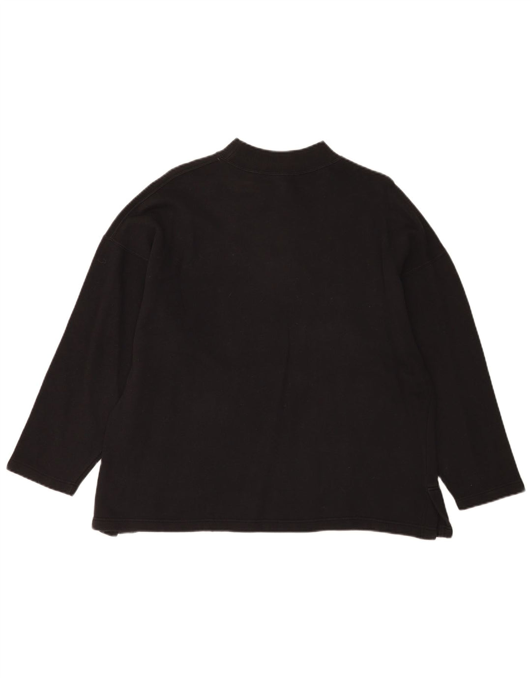 Vintage Kvinders Oversized Grafisk Top Langærmet UK 14 Medium Black Novelty