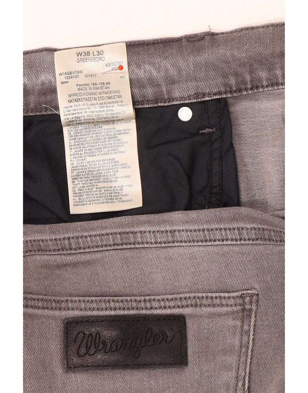 Wrangler Herre Greensboro Slim Jeans W38 L30 Grå Bomuld
