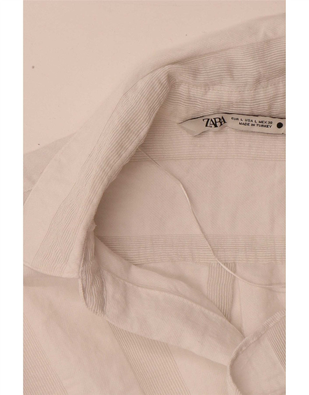Zara 3/4-ærmet oversized skjorte til kvinder UK 16 Stor hvid stribet