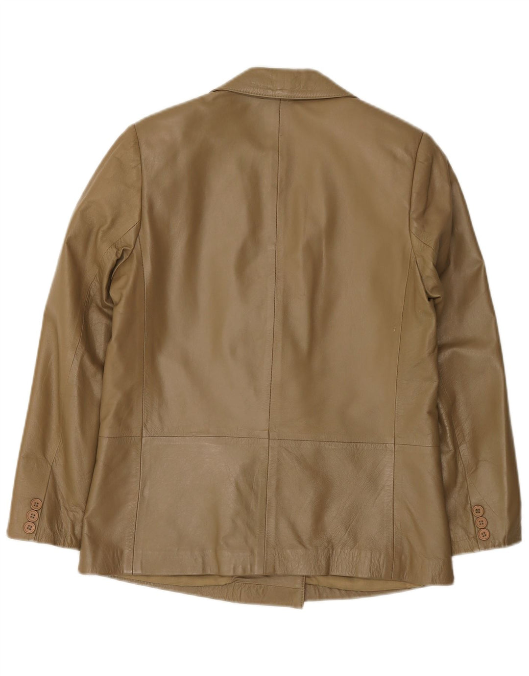 Vintage Dame Oversized Læderjakke IT 38 XS Khaki Læder