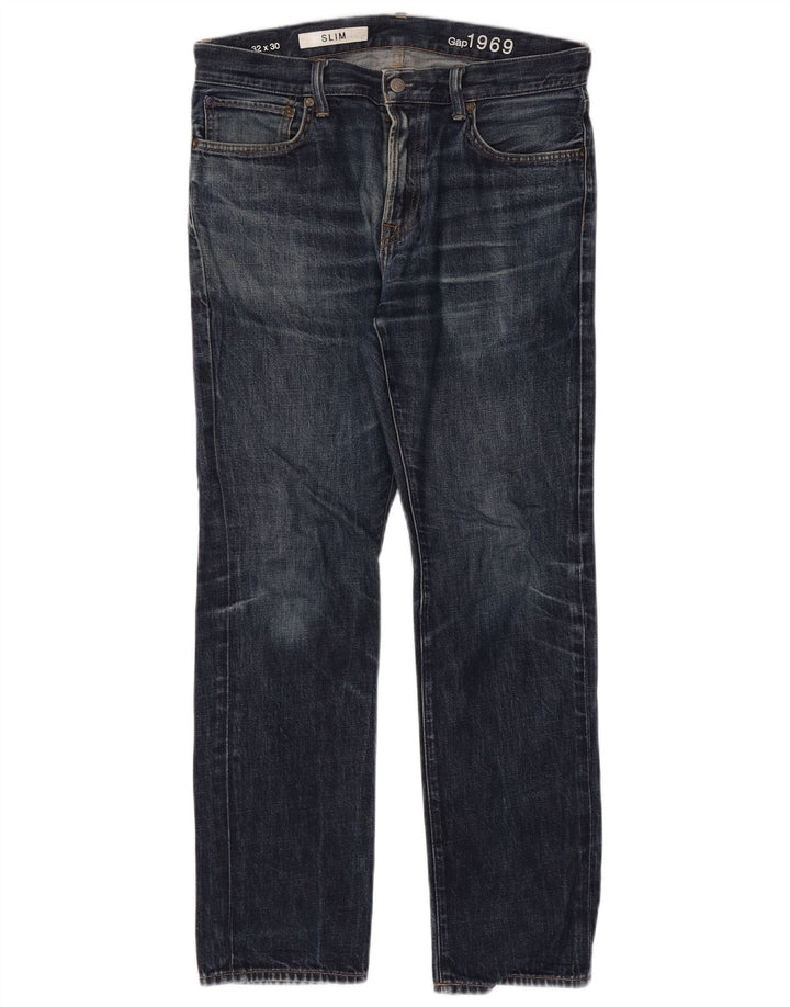 Gap Herre Slim Jeans W32 L30 Blå Bomuld