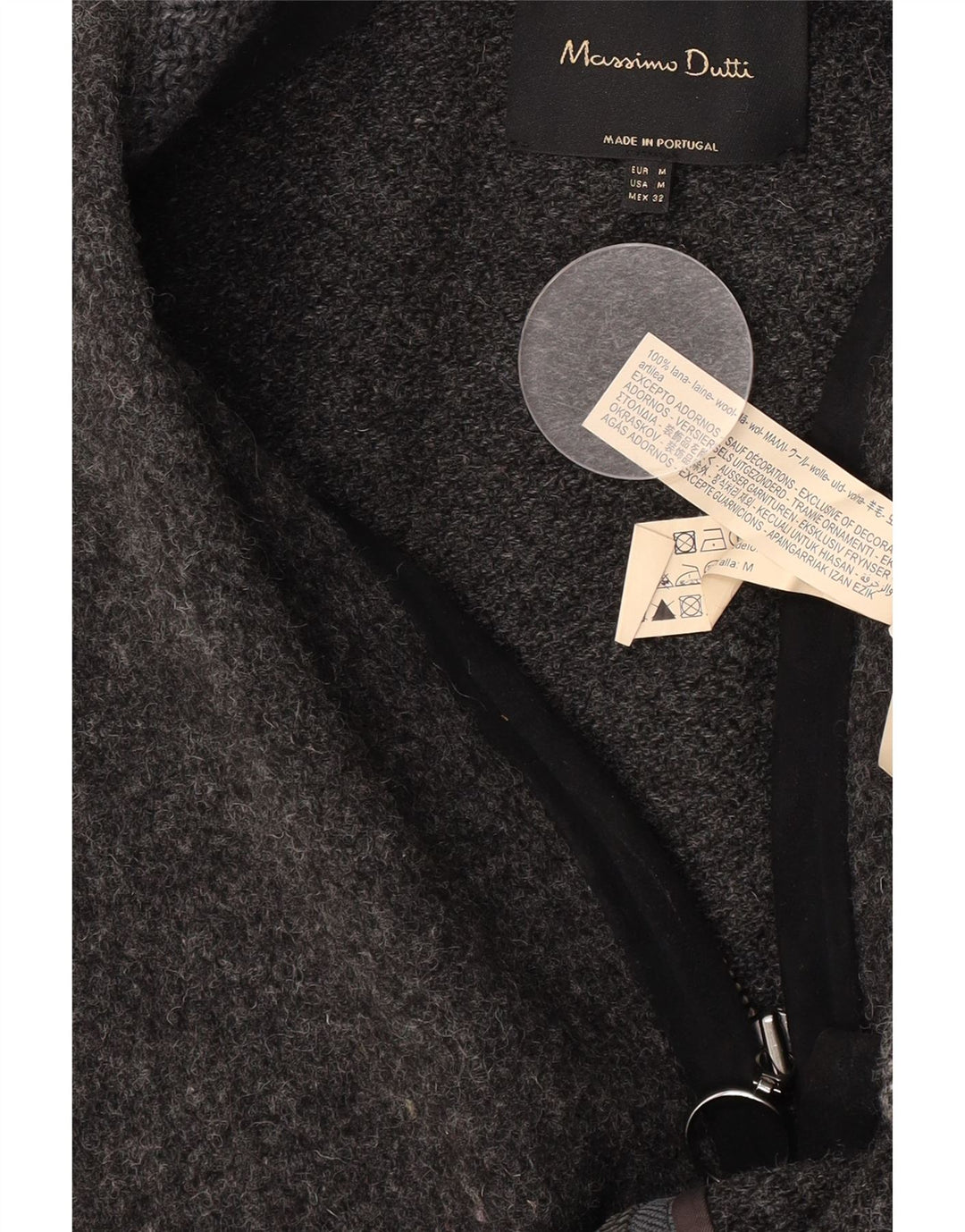 Massimo Dutti Dame Oversized Cardigan Sweater UK 14 Medium Grey