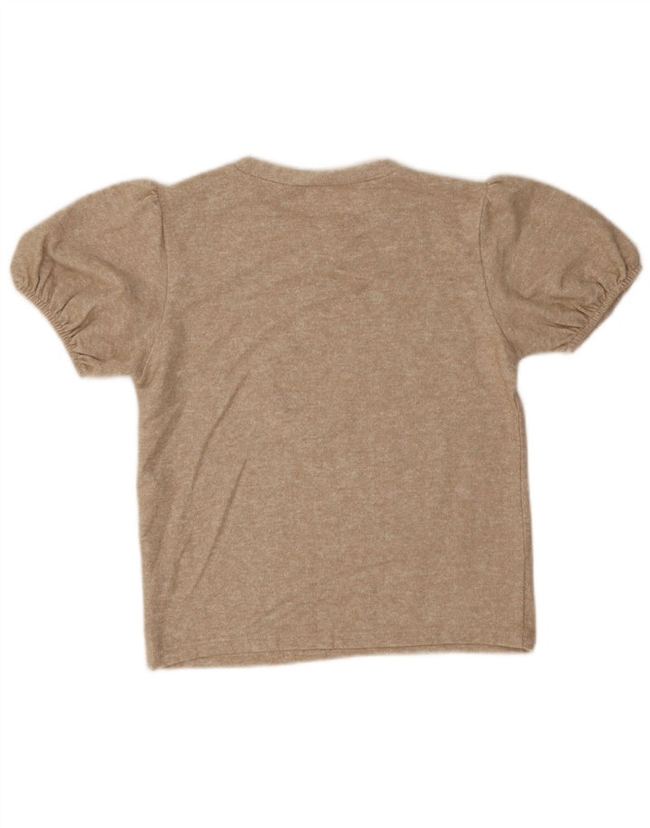 Zara Dame Bluse Top UK 12 Medium Beige
