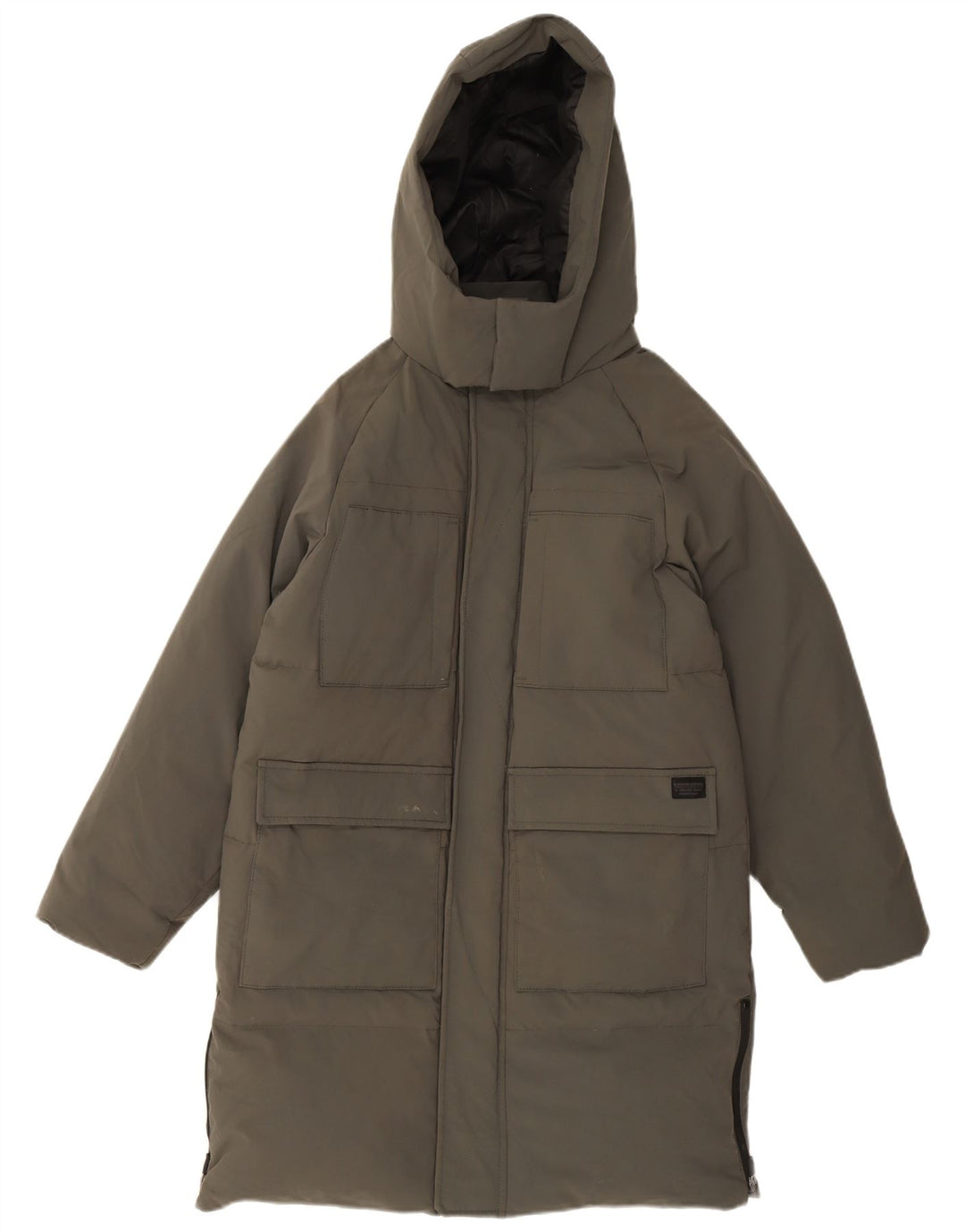 Zara drenge hættepolstret frakke 13-14 år Khaki Nylon