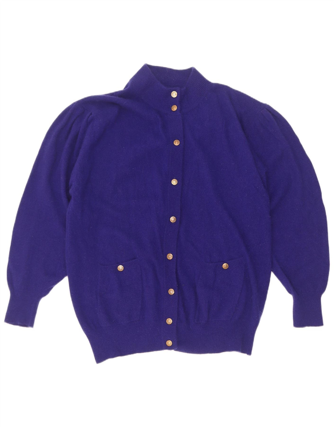 Vintage dame cardigan sweater IT 46/48 Stor lilla uld