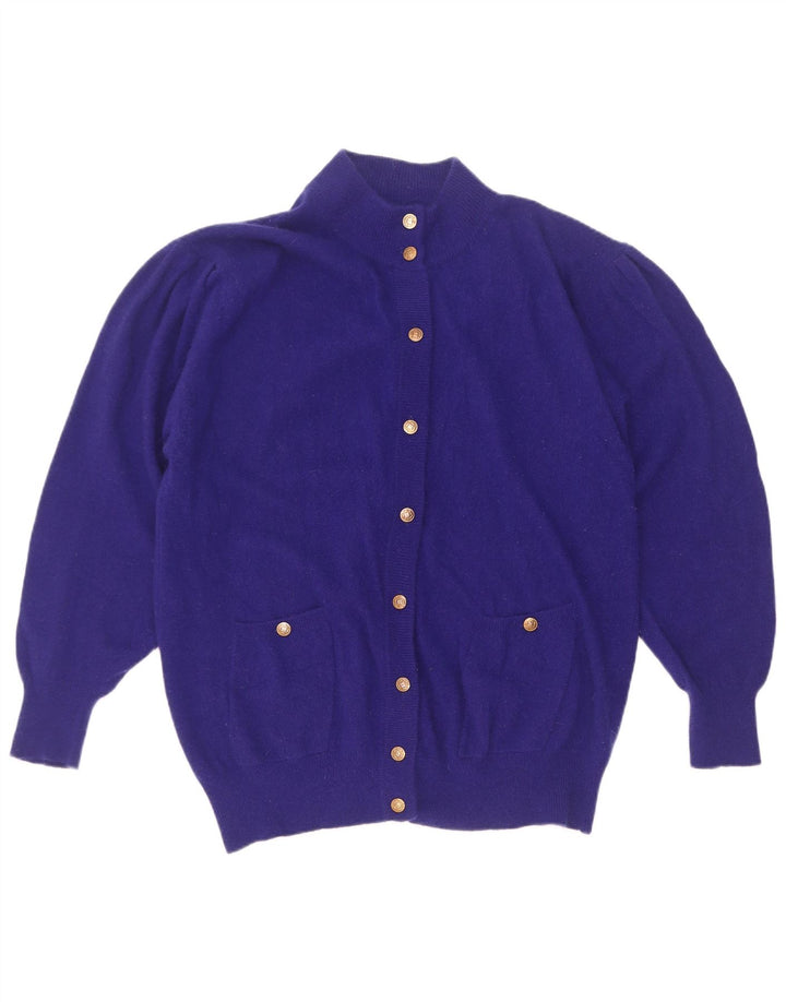 Vintage dame cardigan sweater IT 46/48 Stor lilla uld